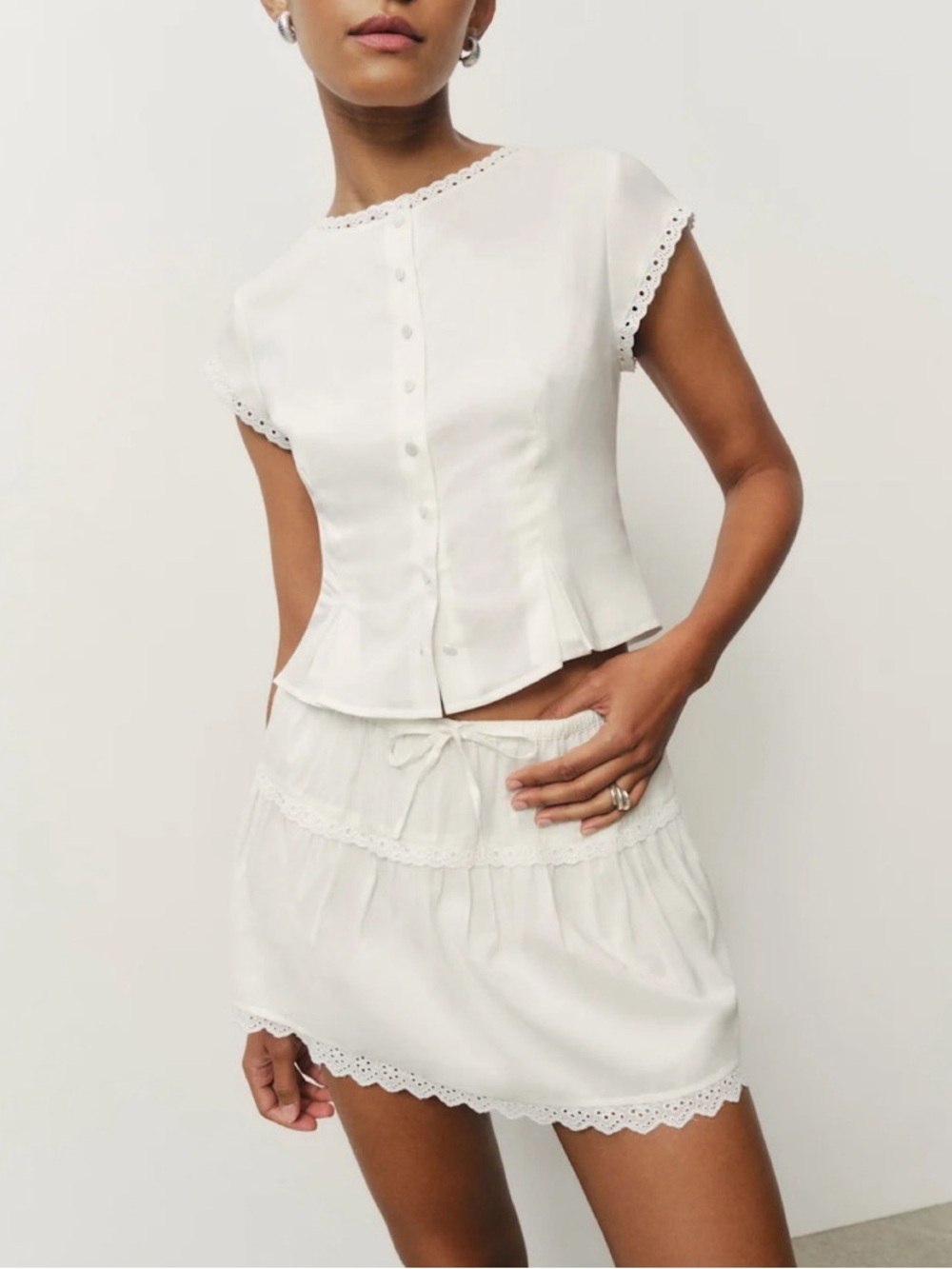 Reformation Valetta White Two Piece Set